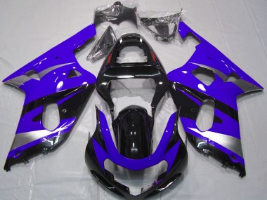 Best 2001-2003 Suzuki GSXR 600 / GSXR 750 Motorcycle Fairings - Blue Silver Glossy Black OEM Style Canada