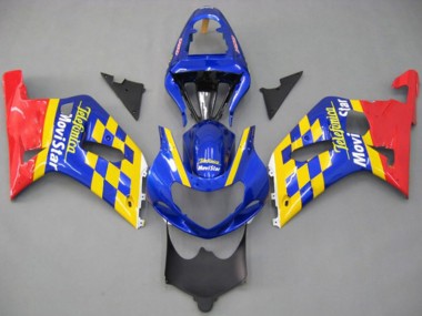 Best 2001-2003 Suzuki GSXR 600 / GSXR 750 Motorcycle Fairings - Blue Yellow Red Telefumica MoviStar Canada