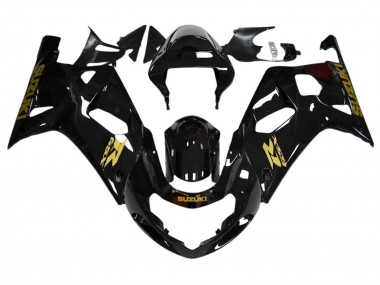 Best 2001-2003 Suzuki GSXR 600 / GSXR 750 Motorcycle Fairings - Glossy Black Gold Decal Canada