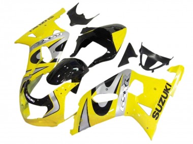 Best 2001-2003 Suzuki GSXR 600 / GSXR 750 Motorcycle Fairing Kits - Yellow Silver Glossy Black Canada