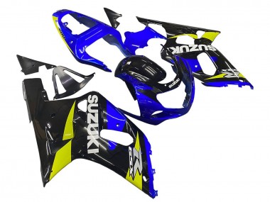 Best 2001-2003 Suzuki GSXR 600 / GSXR 750 Motorcycle Fairings - Blue Yellow Glossy Black Canada