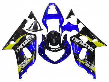 Best 2001-2003 Suzuki GSXR 600 / GSXR 750 Motorcycle Fairings - Blue Yellow Glossy Black Canada