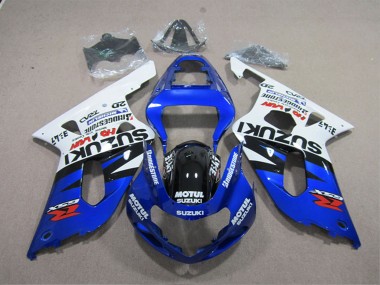 Best 2001-2003 Suzuki GSXR 600 Motorcycle Fairings - White Blue Black Motul Canada