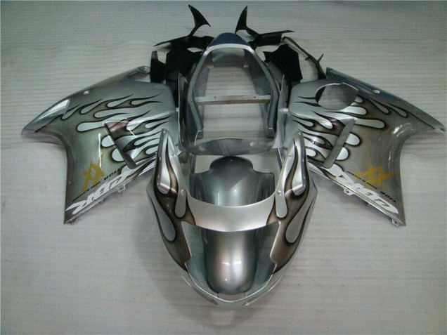 Best 1996-2007 Flame Silver Grey Honda CBR1100XX Motorcycle Fairings Kits Canada Best 1996-2007 Flame Silver Grey Honda CBR1100XX Motorcycle Fairings Kits Canada