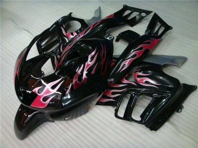 Best 1995-1998 Black Red Flame Honda CBR600 F3 Bike Fairing Kit Canada