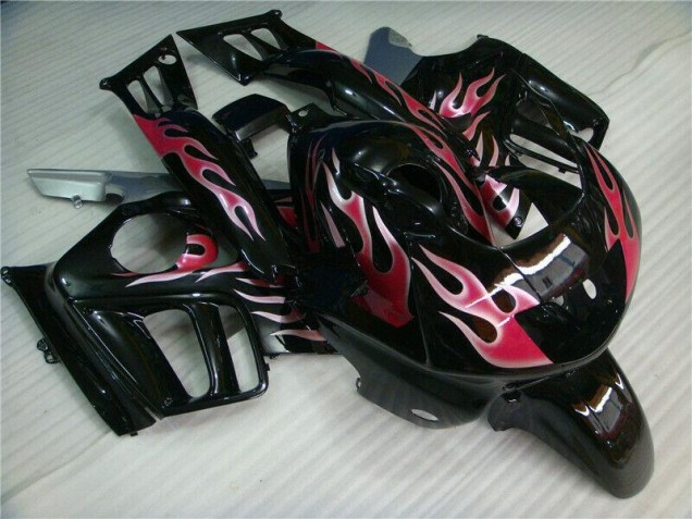 Best 1995-1998 Black Red Flame Honda CBR600 F3 Bike Fairing Kit Canada