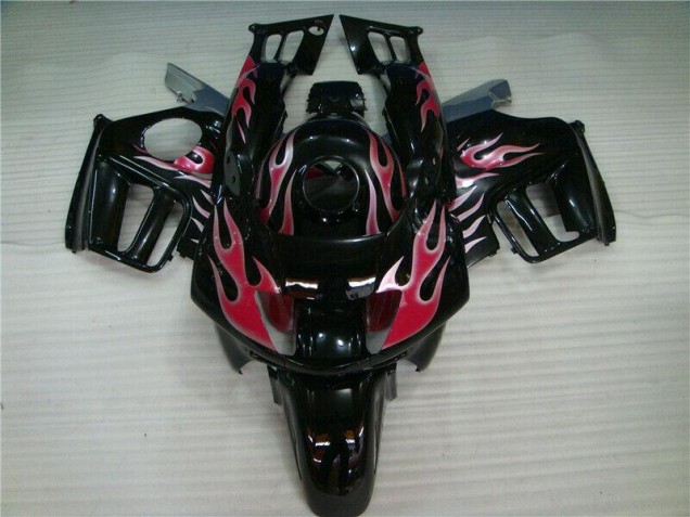 Best 1995-1998 Black Red Flame Honda CBR600 F3 Bike Fairing Kit Canada