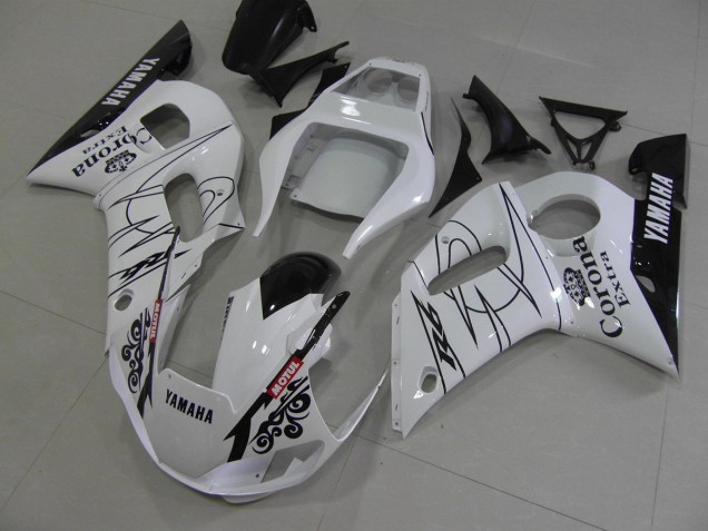 Best 1998-2002 White Black Corona Yamaha YZF R6 Motorcycle Fairing Kits Canada