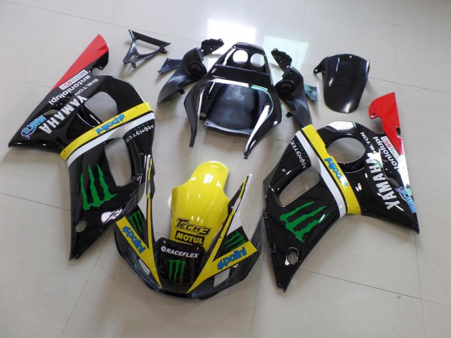 Best 1998-2002 Black Yellow Monster Yamaha YZF R6 Bike Fairings Canada