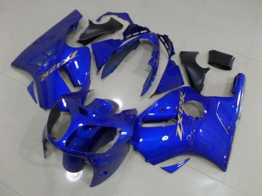 Best 2000-2001 Kawasaki Ninja ZX12R Motorcycle Fairings MF3794 - Blue with Gold Sticker Canada
