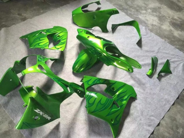 Best 2000-2001 Green Green Flame Kawasaki ZX9R Replacement Fairings Canada Best 2000-2001 Green Green Flame Kawasaki ZX9R Replacement Fairings Canada