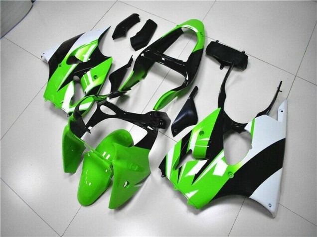 Best 2000-2002 Green White Black Kawasaki ZX6R Bike Fairing Kit Canada Best 2000-2002 Green White Black Kawasaki ZX6R Bike Fairing Kit Canada