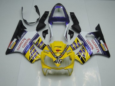 Best 2001-2003 Yellow White Nastro Azzurro Honda CBR600 F4i Motorbike Fairing Canada
