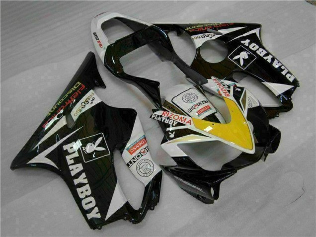 Best 2001-2003 Yellow Silver Black Playboy Honda CBR600 F4i Motorcycle Fairing Kit Canada Best 2001-2003 Yellow Silver Black Playboy Honda CBR600 F4i Motorcycle Fairing Kit Canada