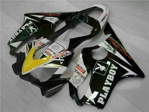 Best 2001-2003 Yellow Silver Black Playboy Honda CBR600 F4i Motorcycle Fairing Kit Canada Best 2001-2003 Yellow Silver Black Playboy Honda CBR600 F4i Motorcycle Fairing Kit Canada