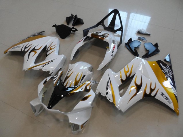 Best 2002-2013 White Gold Black Flame Honda VFR800 Bike Fairings Canada Best 2002-2013 White Gold Black Flame Honda VFR800 Bike Fairings Canada