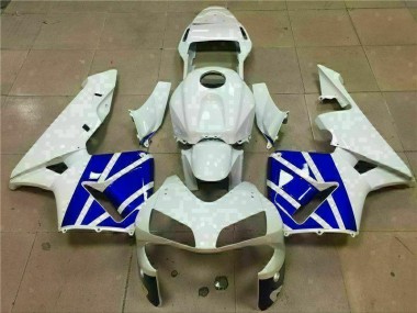 Best 2003-2004 White Blue Honda CBR600RR Bike Fairings Canada