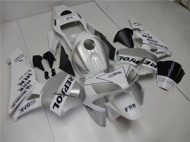 Best 2003-2004 Silver White Black Repsol Honda CBR600RR Motorcycle Fairings Kit Canada Best 2003-2004 Silver White Black Repsol Honda CBR600RR Motorcycle Fairings Kit Canada