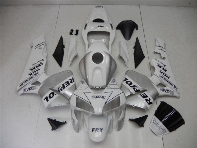 Best 2003-2004 Silver White Black Repsol Honda CBR600RR Motorcycle Fairings Kit Canada Best 2003-2004 Silver White Black Repsol Honda CBR600RR Motorcycle Fairings Kit Canada