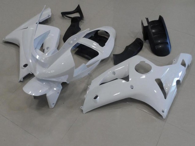 Best 2003-2004 White Kawasaki ZX6R Bike Fairings Canada Best 2003-2004 White Kawasaki ZX6R Bike Fairings Canada
