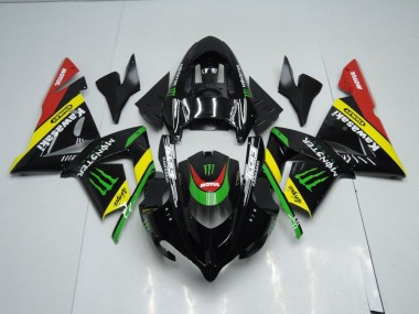 Best 2003-2005 Black Yellow Monster Kawasaki ZX10R Replacement Motorcycle Fairings Canada