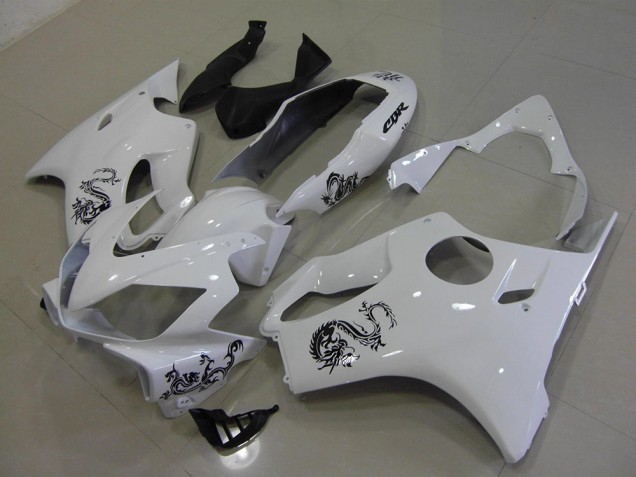 Best 2004-2007 White with Black Dragon Honda CBR600 F4i Motorcycle Fairings Canada