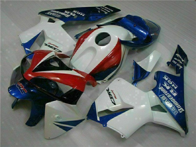 Best 2005-2006 White Blue Honda CBR600RR Moto Fairings Canada