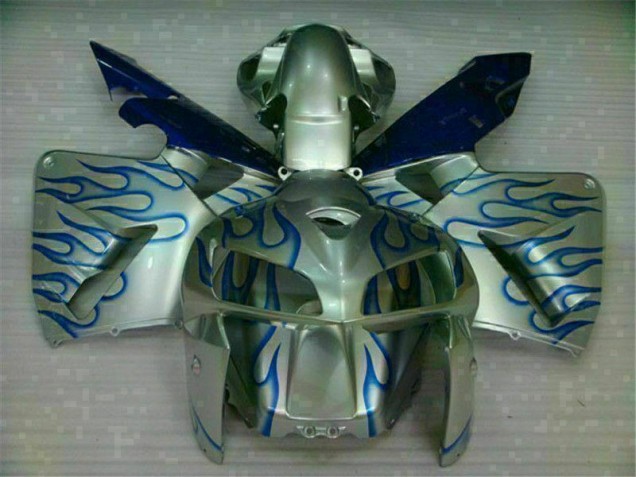Best 2005-2006 White Blue Flame Honda CBR600RR Motorcycle Fairing Kit Canada