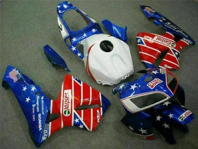 Best 2005-2006 Blue Red Cycle World Castrol Honda CBR600RR Motorcycle Fairings Kit Canada