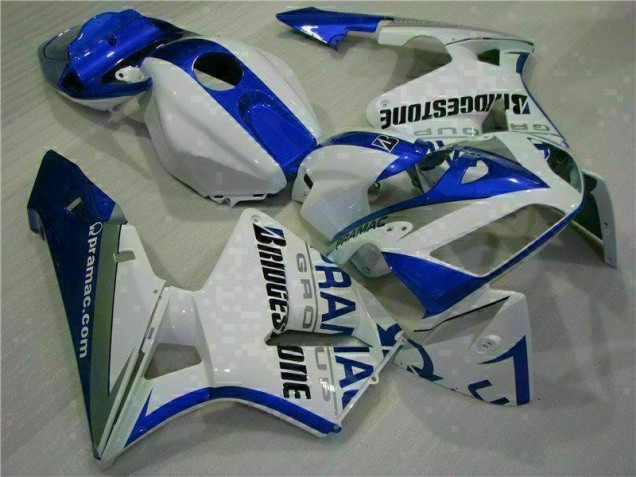 Best 2005-2006 White Blue Honda CBR600RR Motorcycle Fairing Kits Canada