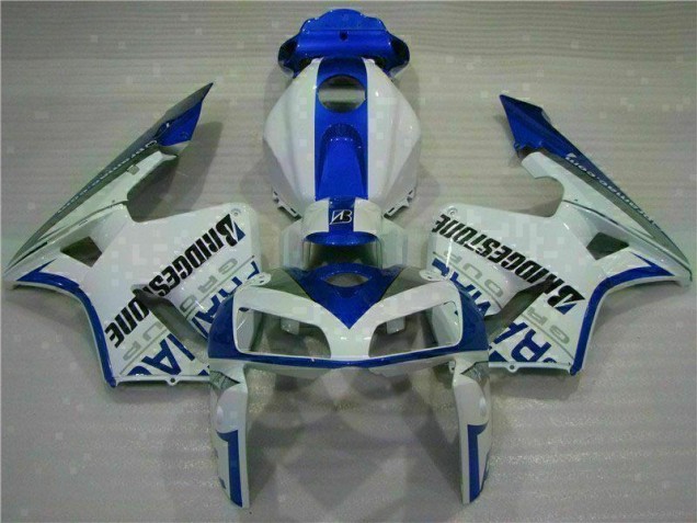Best 2005-2006 White Blue Honda CBR600RR Motorcycle Fairing Kits Canada