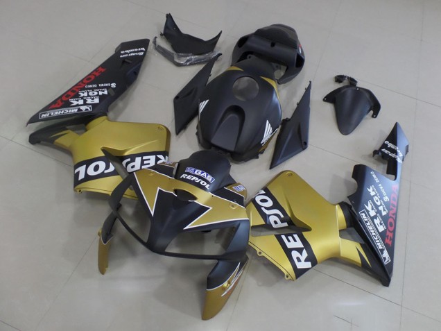Best 2005-2006 Black Gold Repsol Honda CBR600RR Motorcycle Fairings Kit Canada