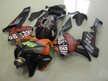 Best 2005-2006 Rossi Matte Black Honda CBR600RR Motorcycle Fairings Kits Canada