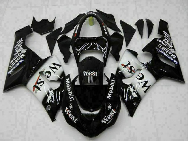 Best 2005-2006 Black Kawasaki ZX6R Bike Fairings Canada Best 2005-2006 Black Kawasaki ZX6R Bike Fairings Canada
