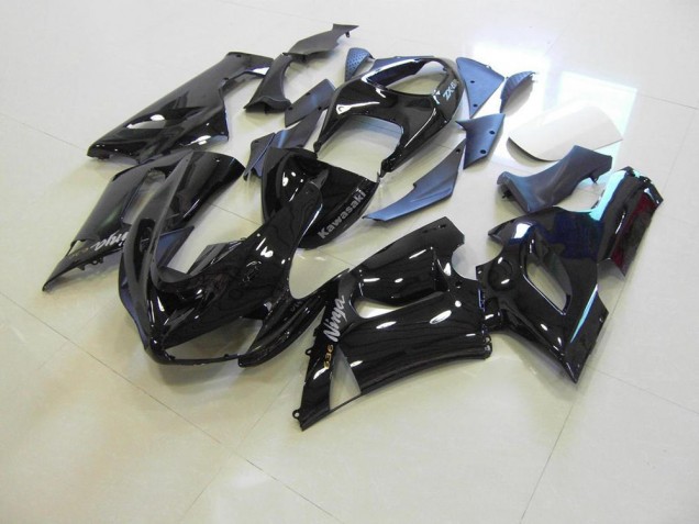 Best 2005-2006 Glossy Black Silver Decals Kawasaki ZX6R Motorcycle Fairings Kit Canada Best 2005-2006 Glossy Black Silver Decals Kawasaki ZX6R Motorcycle Fairings Kit Canada