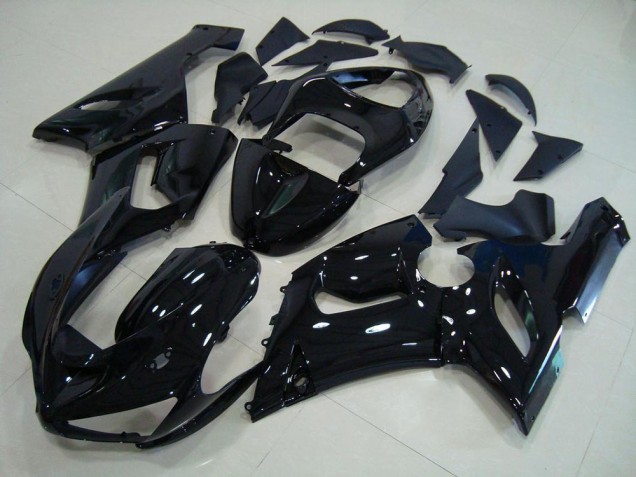 Best 2005-2006 Glossy Black Kawasaki ZX6R Motorcycle Fairings Canada Best 2005-2006 Glossy Black Kawasaki ZX6R Motorcycle Fairings Canada