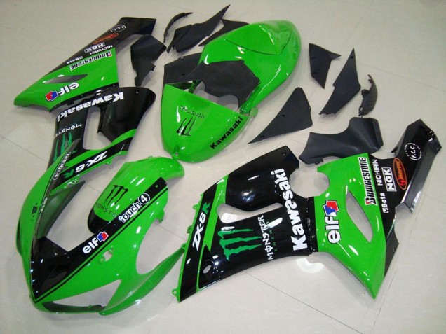 Best 2005-2006 Green Monster Kawasaki ZX6R Motorcycle Fairing Kit Canada Best 2005-2006 Green Monster Kawasaki ZX6R Motorcycle Fairing Kit Canada