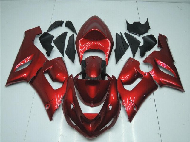 Best 2005-2006 Candy Red Kawasaki ZX6R Motorcycle Fairing Kits Canada Best 2005-2006 Candy Red Kawasaki ZX6R Motorcycle Fairing Kits Canada