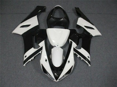 Best 2005-2006 Black White Kawasaki ZX6R Motorcycle Replacement Fairings Canada