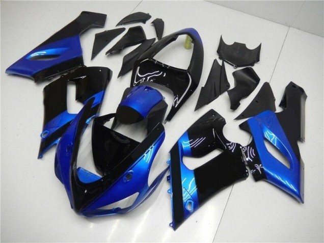Best 2005-2006 Blue Black Kawasaki ZX6R Motorcycle Fairing Kits Canada Best 2005-2006 Blue Black Kawasaki ZX6R Motorcycle Fairing Kits Canada