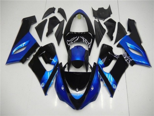 Best 2005-2006 Blue Black Kawasaki ZX6R Motorcycle Fairing Kits Canada Best 2005-2006 Blue Black Kawasaki ZX6R Motorcycle Fairing Kits Canada