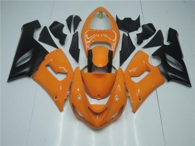 Best 2005-2006 Orange Black Kawasaki ZX6R Bike Fairings Canada