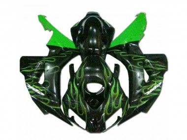 Best 2006-2007 Green Flame Black Honda CBR1000RR Moto Fairings Canada