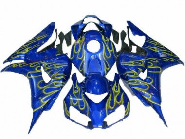 Best 2006-2007 Yellow Flame Blue Honda CBR1000RR Replacement Fairings Canada