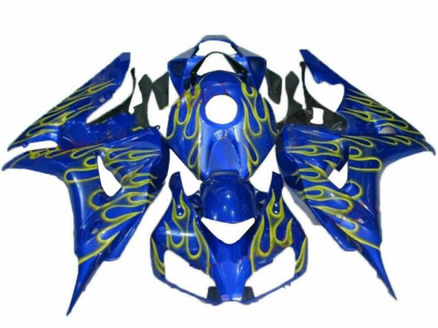 Best 2006-2007 Yellow Flame Blue Honda CBR1000RR Replacement Fairings Canada Best 2006-2007 Yellow Flame Blue Honda CBR1000RR Replacement Fairings Canada