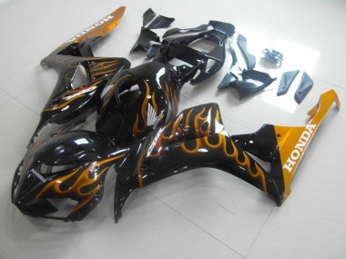 Best 2006-2007 Gold Flame Honda CBR1000RR Motorcycle Fairings Kits Canada