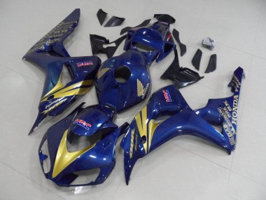Best 2006-2007 Dark Blue with Gold Stripe Honda CBR1000RR Motorcycle Fairing Kits Canada