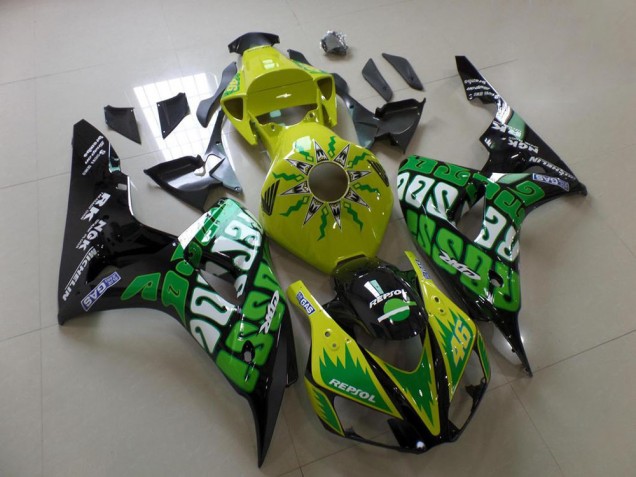 Best 2006-2007 Green Yellow Rossi Honda CBR1000RR Replacement Motorcycle Fairings Canada