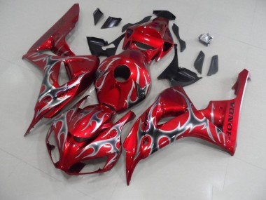 Best 2006-2007 Red with Black Grey Flame Honda CBR1000RR Motorcycle Bodywork Canada