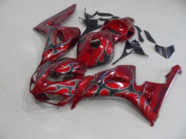 Best 2006-2007 Red Silver Flame Honda CBR1000RR Motorcycle Fairings Kits Canada